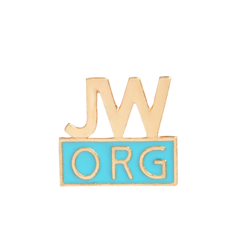 blue g JW. ORG эмаль контактный синий золото серебро Свидетелей Иеговы Броши джинсы значок кнопки булавкой для одежды cap сумка - Окраска металла: blue g