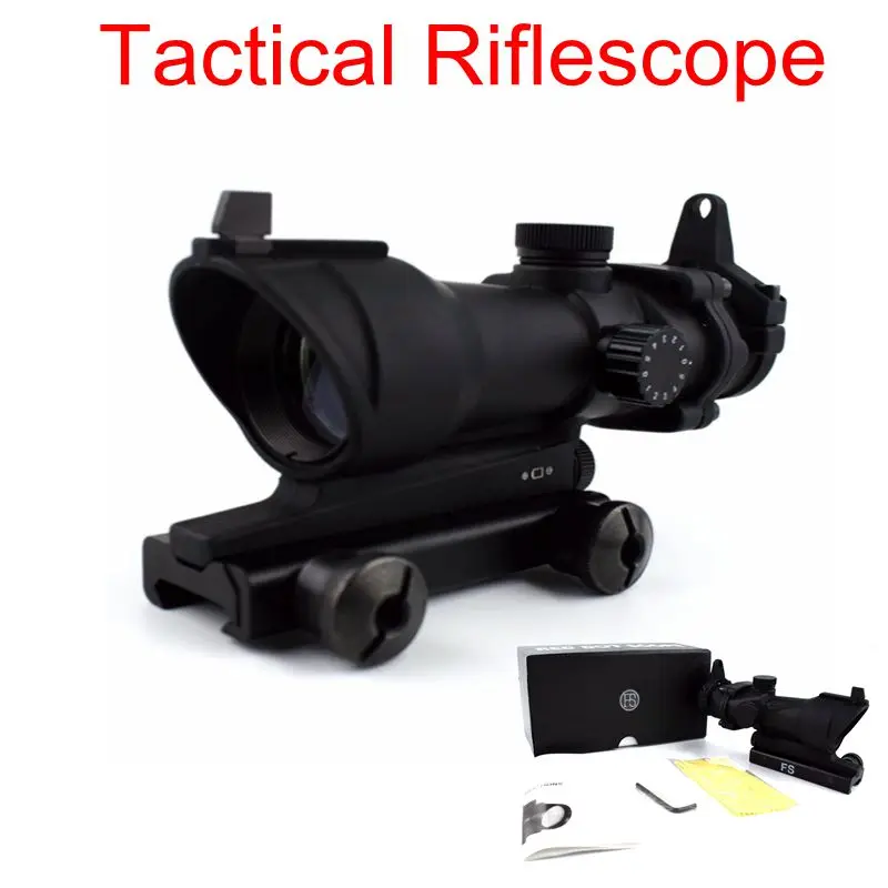 Тактический охотничий прицел ACOG 1X32 оптический с настоящей Красной и зеленой