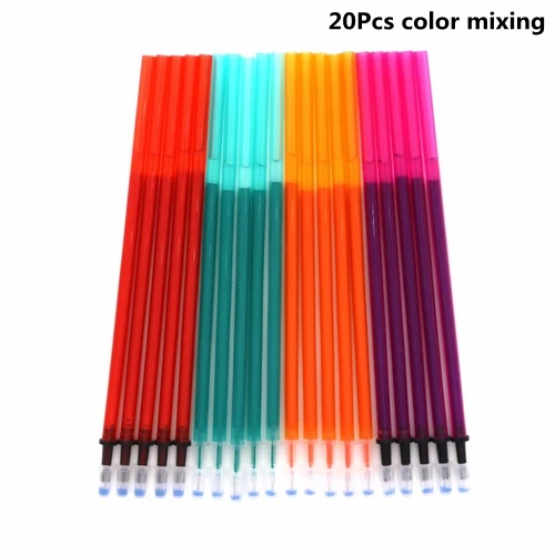 20Pcs 4 color 10/12/20 шт./лот Цвет стержень со стираемыми чернилами Шариковая ручка комплект 0,5 мм стираемая ручка моющиеся ручка стержень для школьные канцелярские принадлежности - Цвет: 20Pcs 4 color