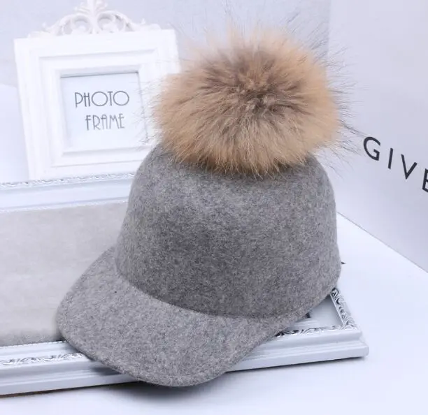 Real wool gray BBS112 Новая Осенняя шапка В рыцарском стиле шапки для верховой езды женские зимние ретро британские меховые Pom cap Fedora шапки для уличного бита хипстерские - Цвет: Real wool gray