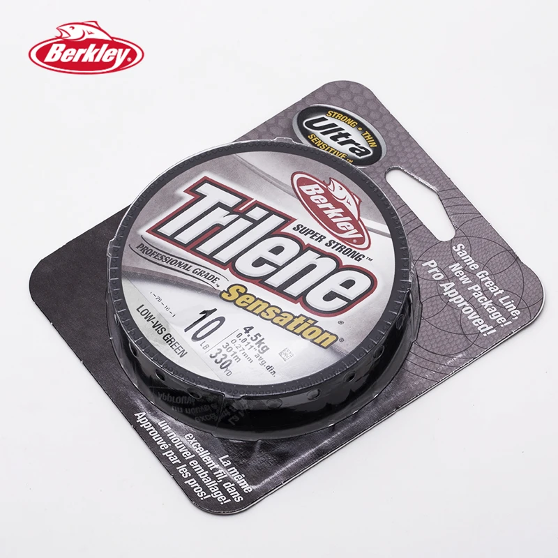 Berkley Trilene Sensation 330yd/301m Низкая видимость зеленый Карп рыболовные линии гибкий управляемый нейлон Pesca Peche аксессуары 6-14lb