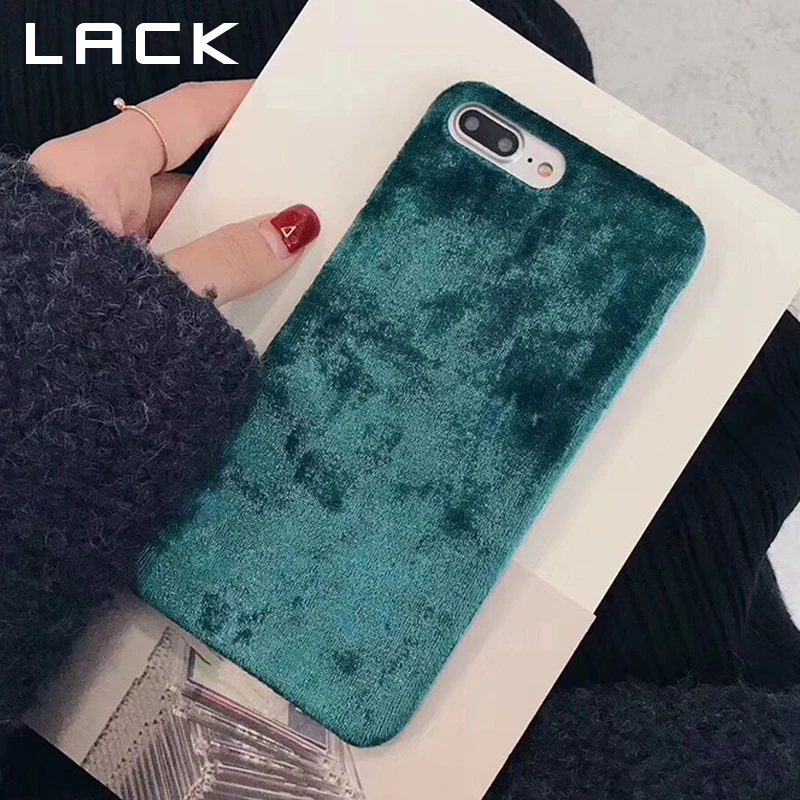 LACK ретро сплошной цвет чехол для телефона для iphone X чехол для iphone 6 6S 7 8 плюс модная ткань кожа задняя крышка зимний теплый чехол s