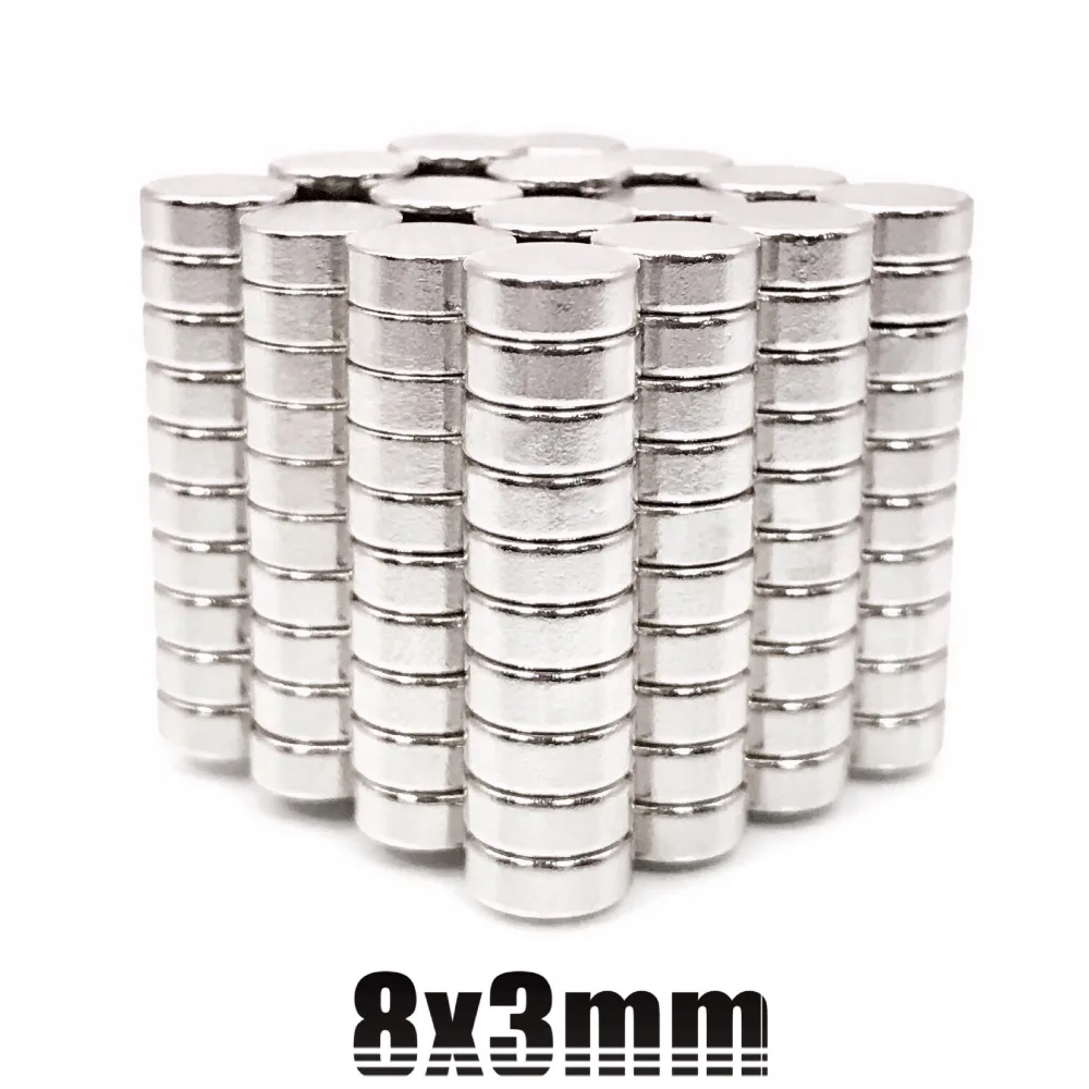 20/50/100 шт 8 мм x 3 мм 8x3 Сильный Круглый Магнит 8x3 диск 8*3 Редкоземельные неодимовые новые художественные промыслы, соединение