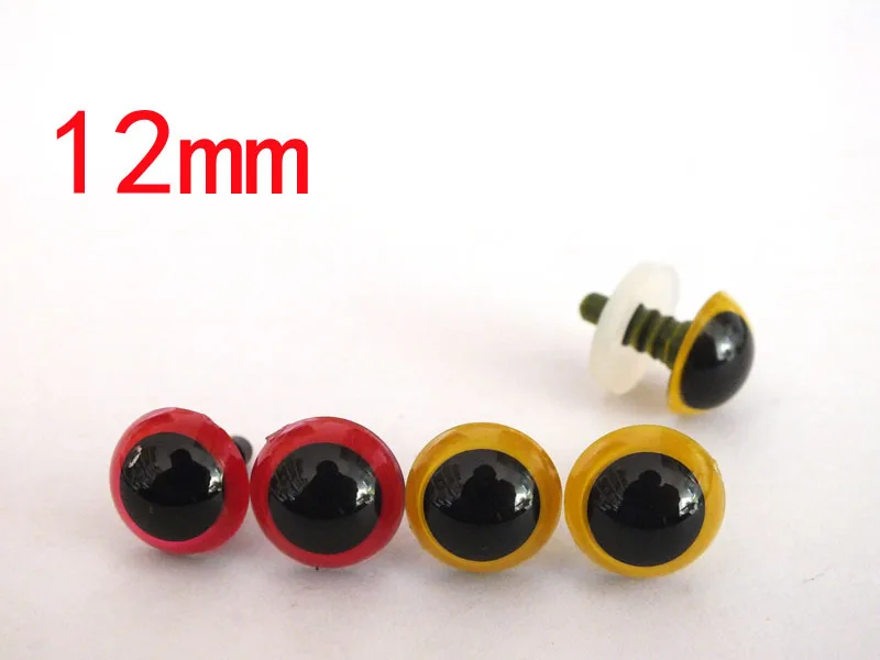 free ship!!red and yellow 2color 20pairs 12mm colorfull safety eyes
