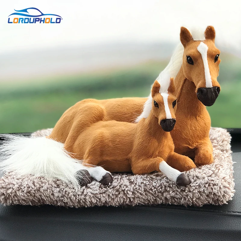 Декоративная лошадь для салона автомобиля, орнамент для автомобиля, плюшевая лошадь, Подарочная лошадь, игрушечная лошадь, орнамент для приборной панели автомобиля