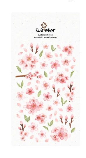 1086flower blossom 1 шт. канцелярские наклейки мультяшный милый кот дневник планировщик декоративные мобильные наклейки Скрапбукинг DIY ремесленные наклейки - Цвет: 1086flower blossom