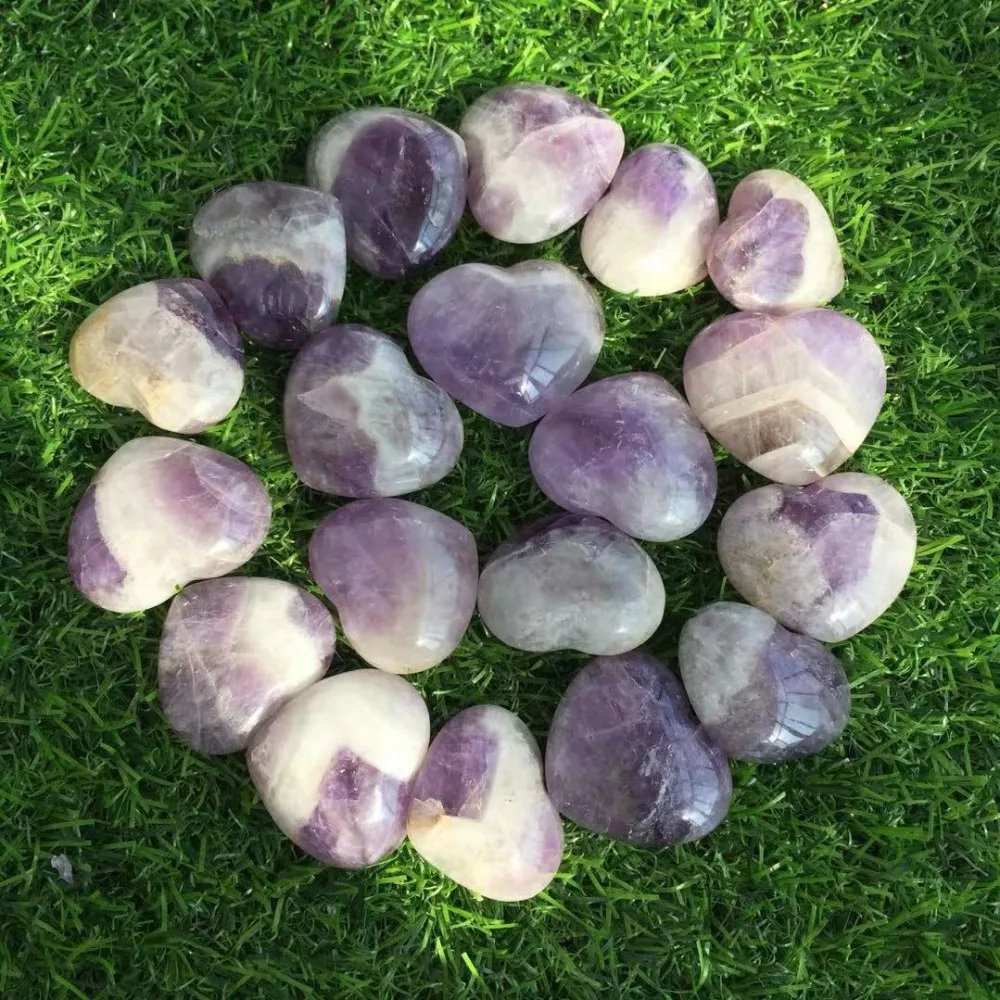 

6pcs beautiful drop shipping Natural dream amethyst Crystal gemstone heart chevron stone wholesale Madagascar for jewelry making