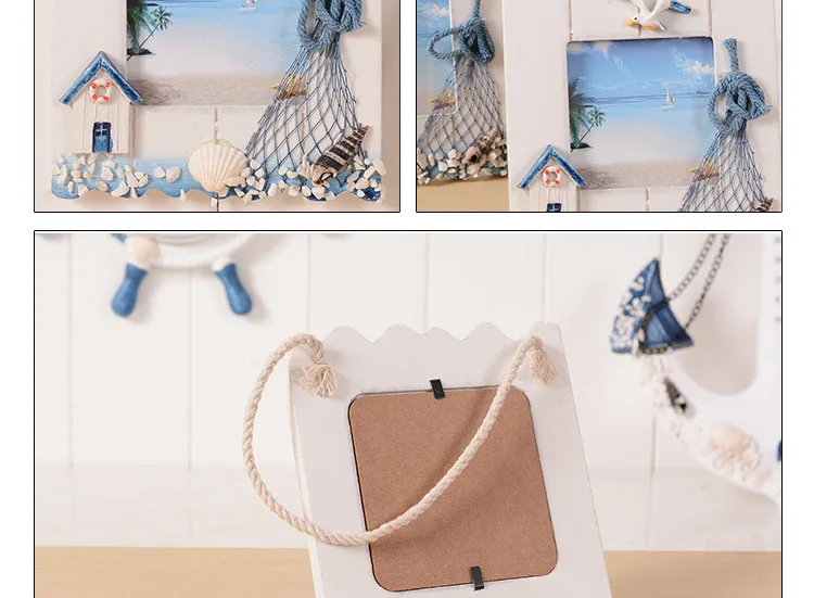 Современные DIY деревянные фоторамки Романтический морской Средиземноморский