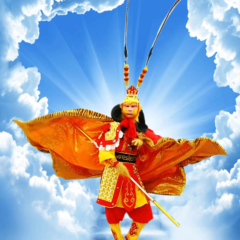 Реалистичный костюм для косплея sun wukong взрослых обезьяны короля одежда костюмы