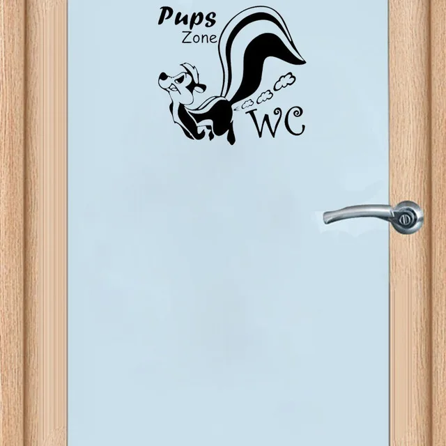 Забавный WC Pups Zone стикер для туалета съемный домашний Декор наклейки на дверь DTY |