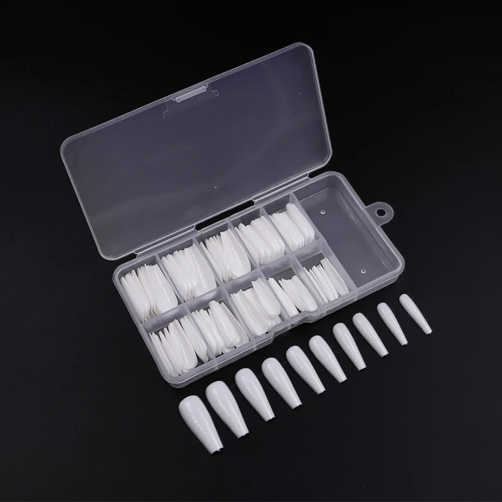 3x коробки из ПП Длинные балетные ногти сделай сам Протез для ногтей прозрачный