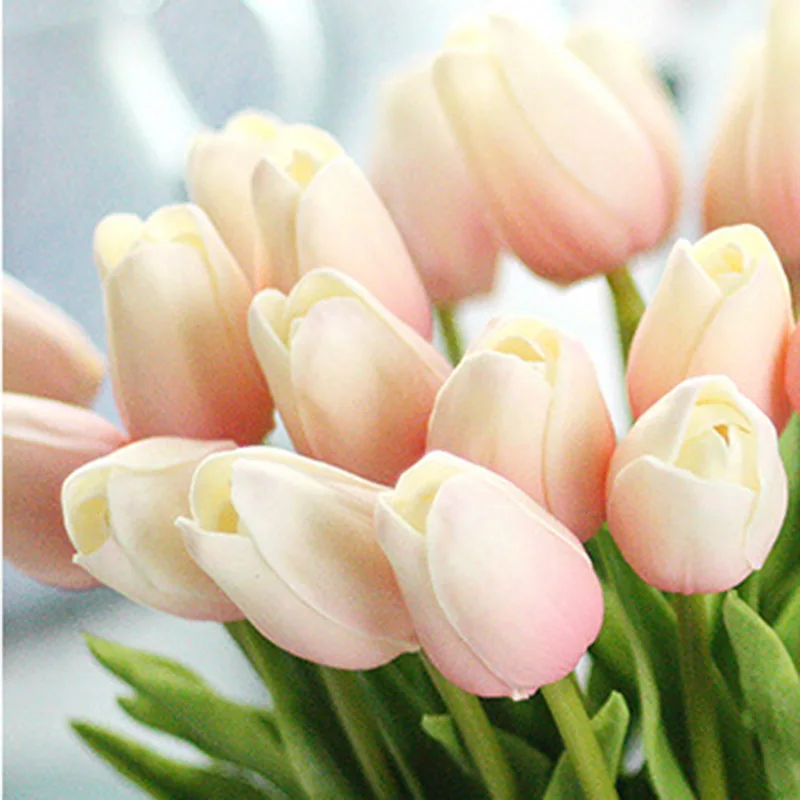 10 шт. искусственные цветы тюльпана для свадебного украшения с розовым сладким