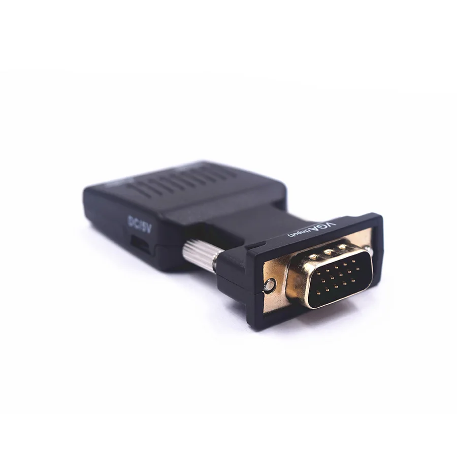 Мини-адаптер VGA-HDMI 1080P конвертер VGA 2 HDMI коннектор с аудио для ПК ноутбука проектора