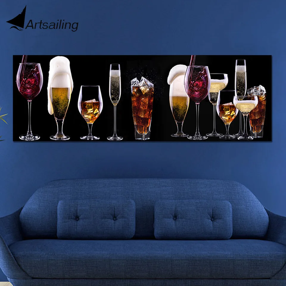 

Modular Pictures 1 panel Sparkling wine Champagne Whisky Beer Bar Liqueur Poster Wall Art Modular Paintings Wall Pictures