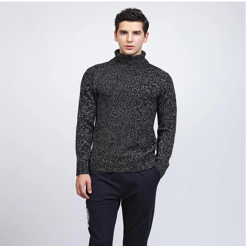 black xmas sweater Babbytoro свитер для мужчин зима черепаха шеи тонкий вязаный пуловер Homme плюс размер 3XL 2XL M черный коричневый Рождественский свитер - Цвет: black xmas sweater