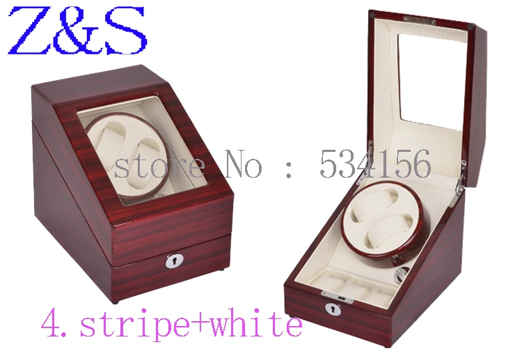 Striped white 10 цветов Новые Роскошные вращающиеся автоматические вращающийся деревянный часы намоточный дисплей коробка высокого блеска пианино краски ЧАСЫ НАМОТКИ коробка ювелирных изделий - Цвет: Striped white