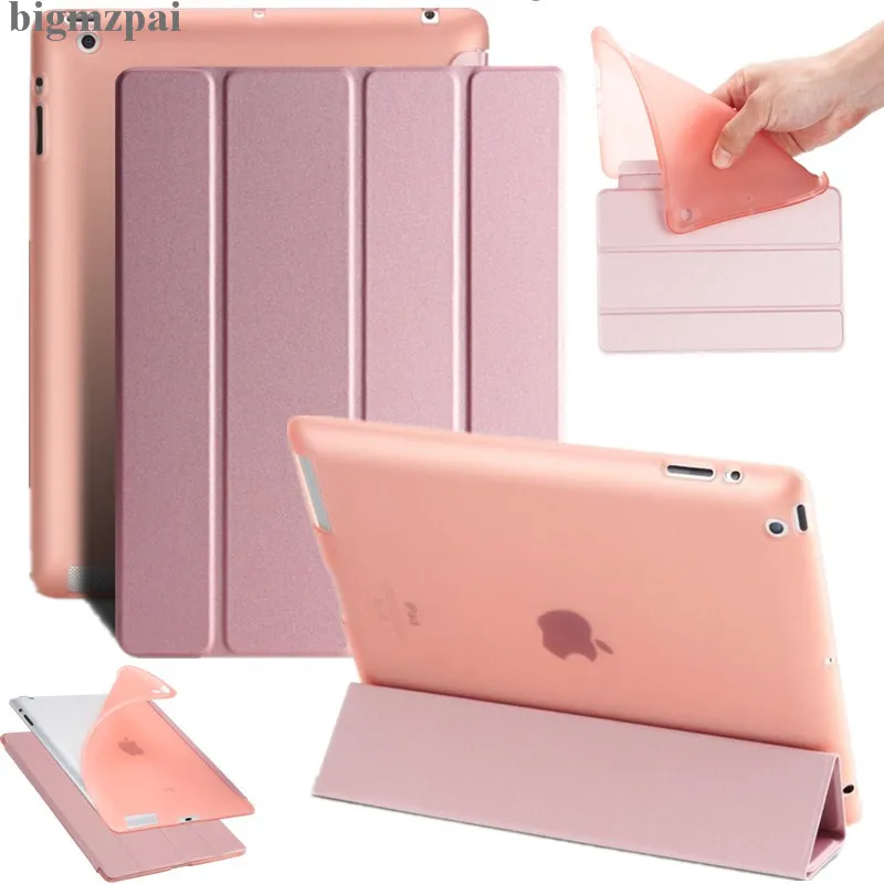 Чехол для iPad 2 3 4 чехол из ТПУ ультра тонкий трехслойный умный флип ipad защитный +
