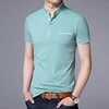 2022 New Fashion Polo Shirt Men's Summer Mandarin Collar Slim Fit Solid Color Button Breathable Polos Casual Men Clothing 4