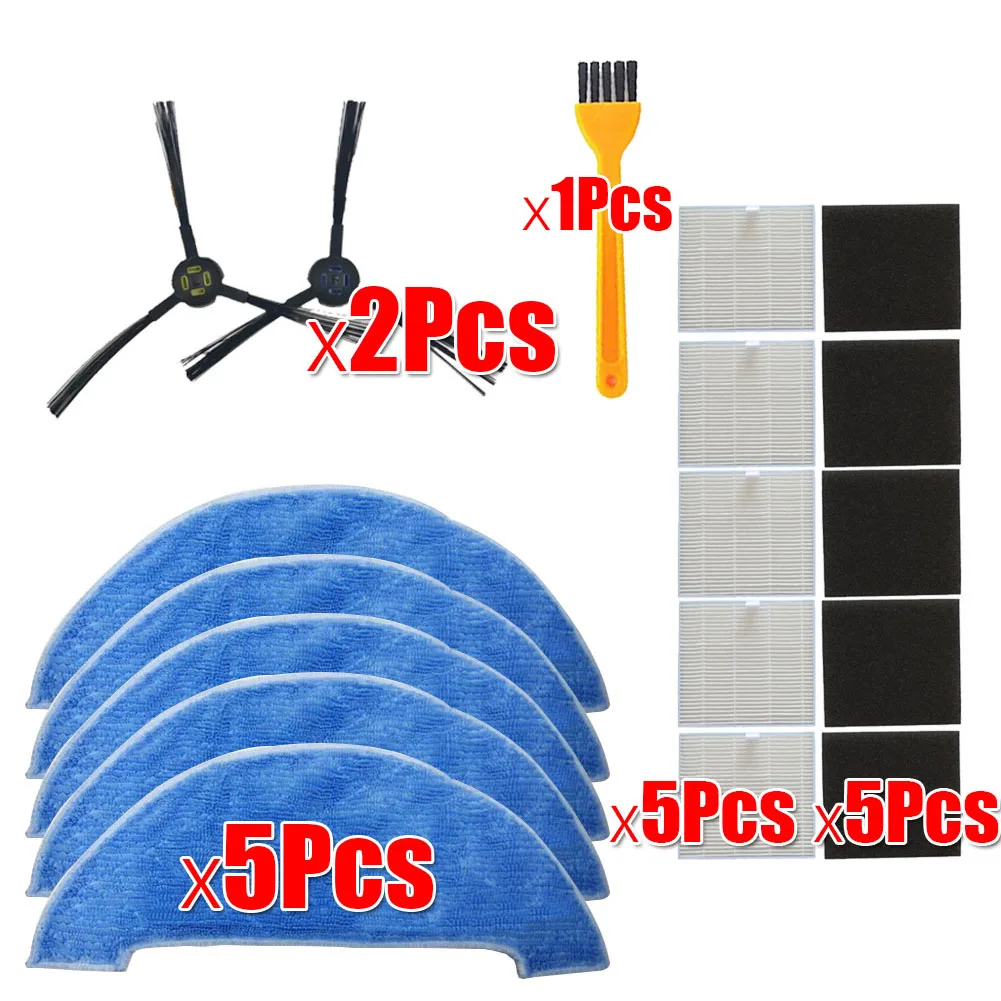 18Pcs Робот-пылесос HEPA фильтр, боковая щетка Швабра для ilife V8 V8s X750 A7 X800 X785 V80 Запчасти для роботизированного пылесоса аксессуары - Цвет: 18Pcs