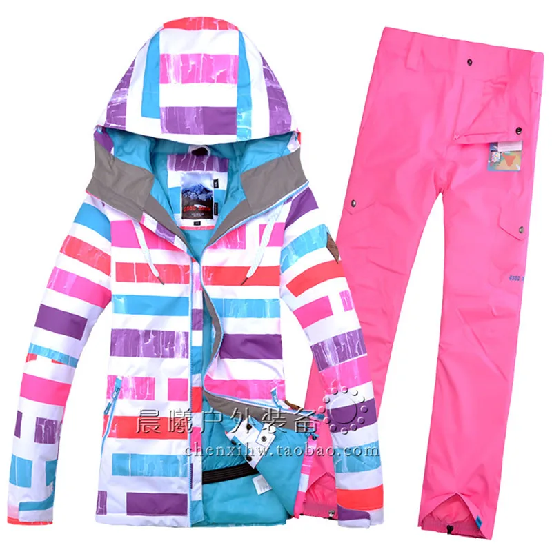 Gsou снег Для женщин лыжный костюм верхняя одежда Пеший Туризм Кемпинг