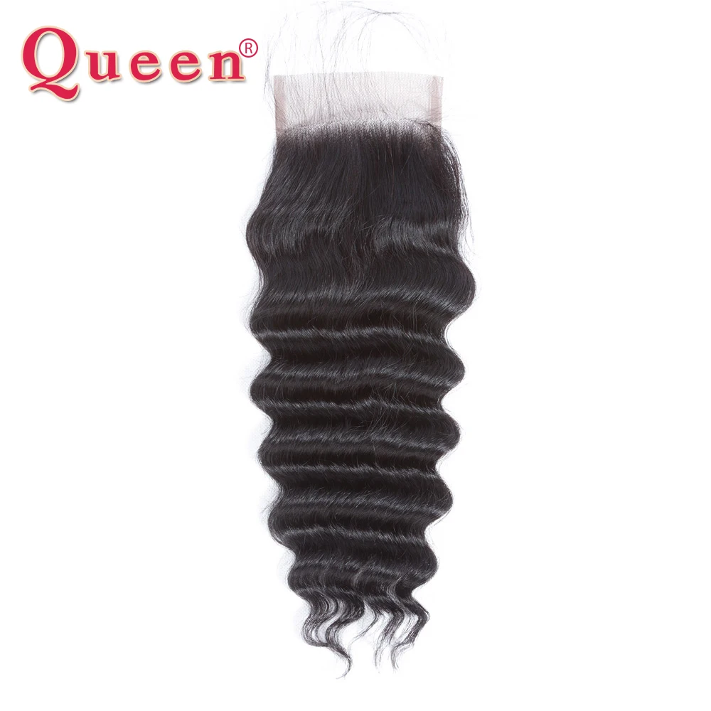 

Накладные волосы Queen Hair, свободные, глубокие, более волнистые, бразильские, волнистые, пучки человеческих волос Реми, кружевная застежка пос...