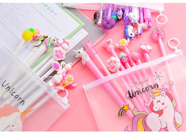 10Pcs/Set Gel Pen Unicorn Pen Stationery Kawaii School Supplies Gel Ink Pen School Stationery Office Suppliers Pen Kids Gifts