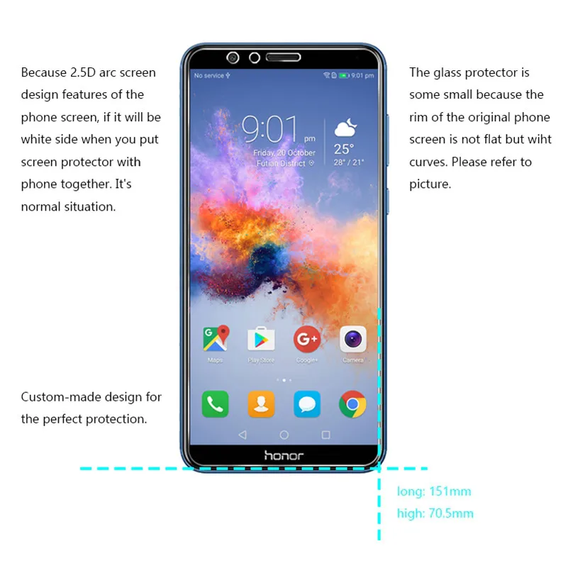 2.5D 0 26 мм 9H Премиум Закаленное стекло для Huawei Honor 7X защита экрана закаленная