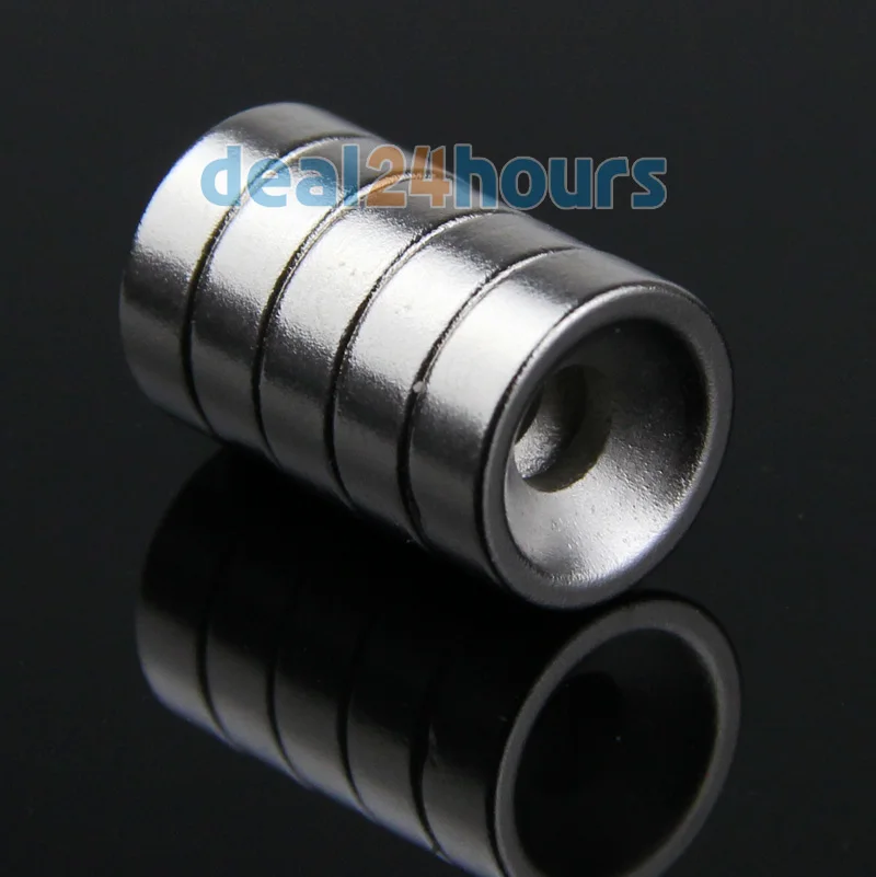 OMO Magnetics 100 шт. супер сильные Круглые неодимовые потайные кольцевые магниты 12 мм x 4