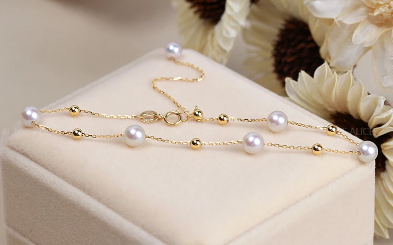 Sinya 18k Au750 золотая цепочка браслеты на ногу с натуральным круглым жемчугом Шарм для женщин Девушка мама любовник длина 18-25 см регулируемый