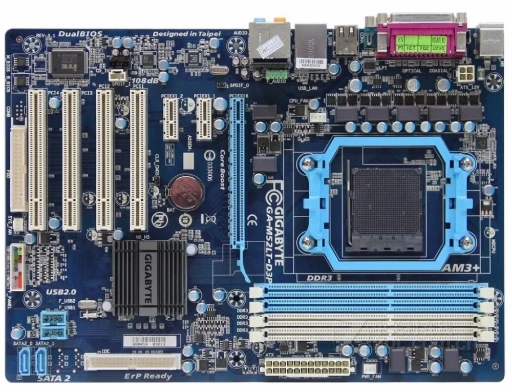 Для Gigabyte GA-M52LT-D3P оригинальная б/у материнская плата для настольного компьютера