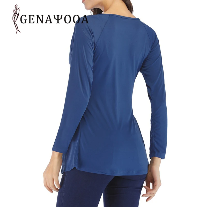 Футболка женская оверсайз с длинным рукавом и глубоким V образным