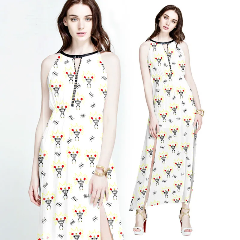 

Playful monkey silk double crepe fabric spring and summer digital inkjet silk fabric clothing fabric skirt shirt materials 16 mm