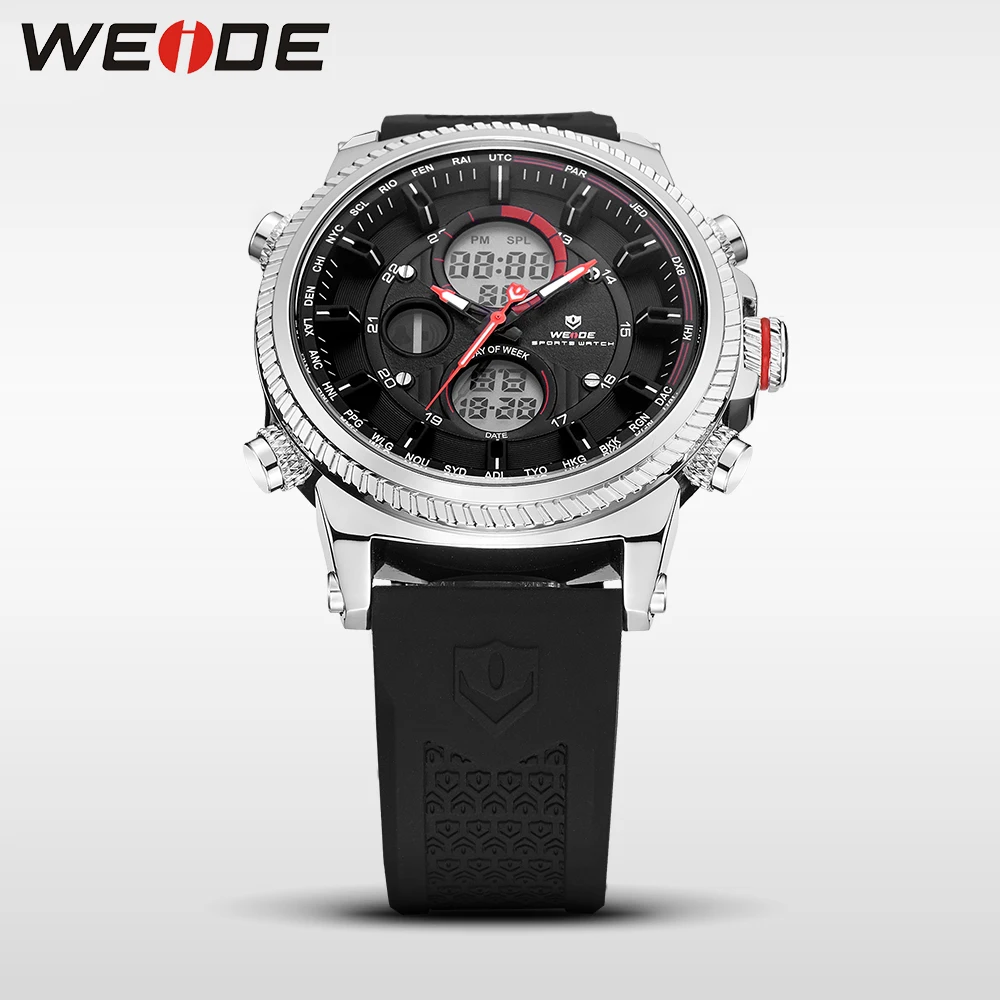 WEIDE повседневные Роскошные мужские часы спортивные цифровые автоматические