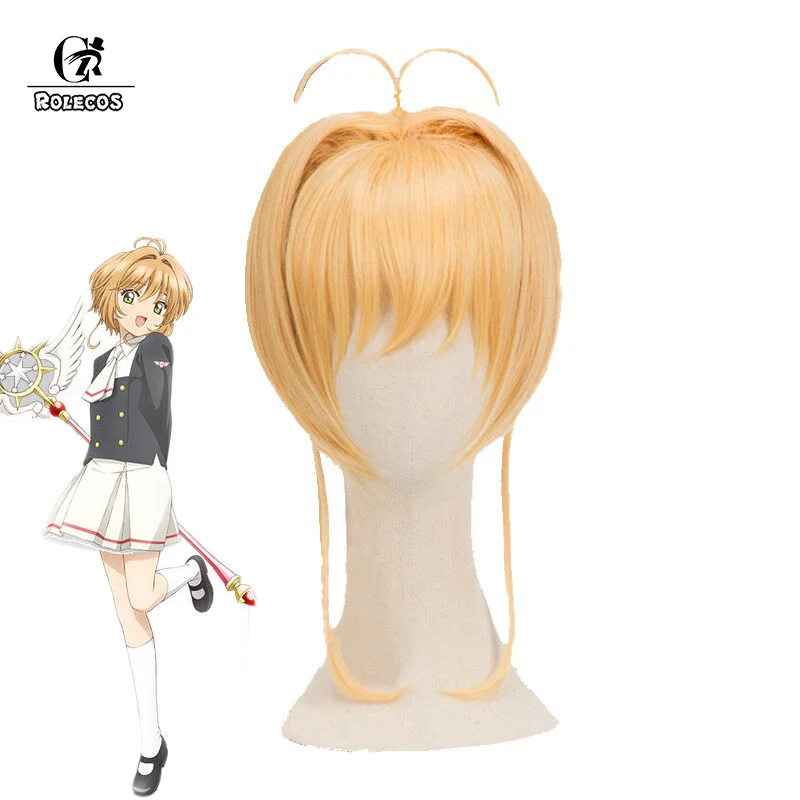 ROLECOS Аниме Косплей Cardcaptor Clearcard Sakura Kinomoto головной убор короткие желтые аксессуары