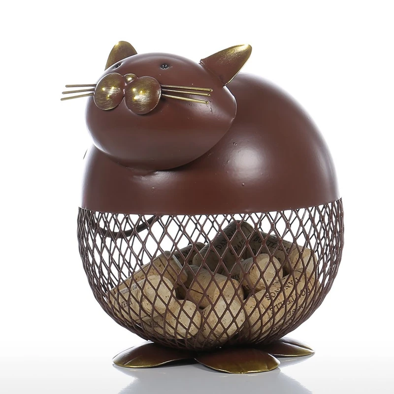 Новый-милый кот вино пробки контейнер орнамент хранения банка Коробка