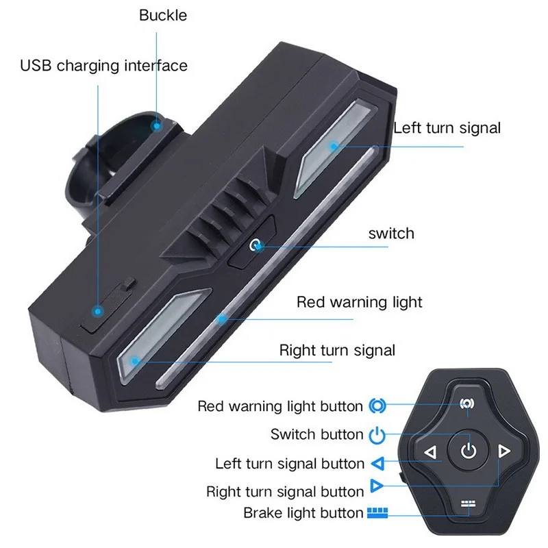 USB Перезаряжаемые светодиодный велосипедный хвост светильник для верховой езды