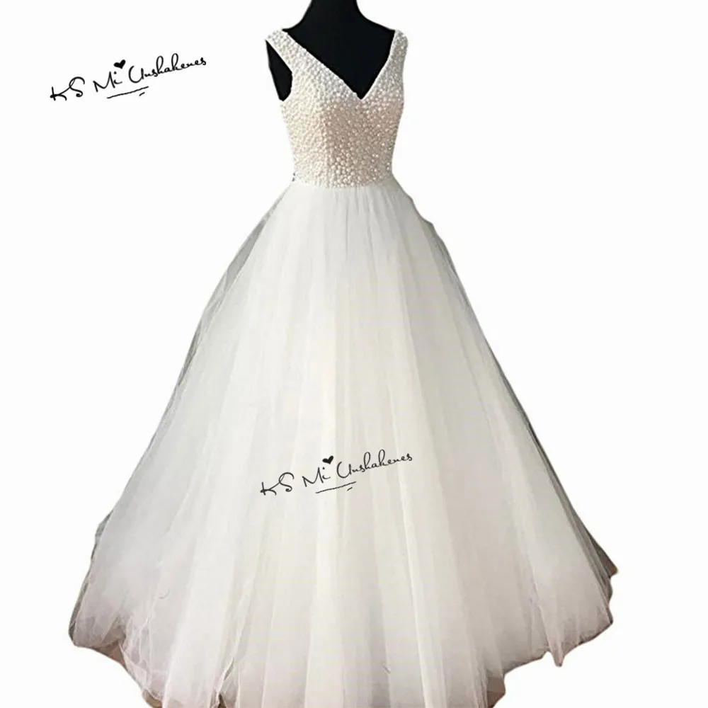 

Свадебное платье принцессы Vestido de Noiva 2018, жемчужный корсет, Китай, турецкие свадебные платья V-образный вырез, старинные свадебные платья ...