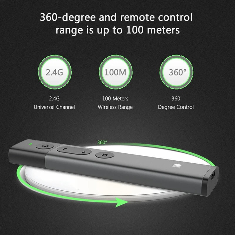 Doosl Зеленая лазерная указка ручка Powerpoint Clicker Control ler 2 4 ГГц PPT беспроводной