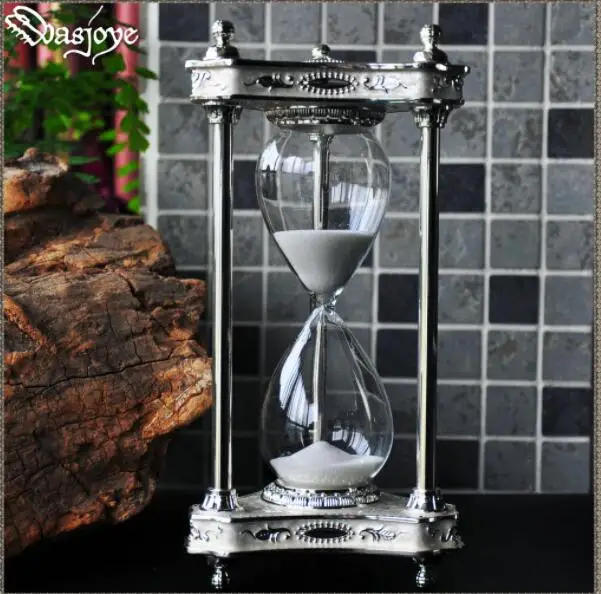 

Europe decorative metal hourglass household items sand watch hourglass 30 minutes with gift box for home decoration SL002