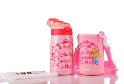 letter-bag Горячая Bpa-free 400 мл нержавеющая сталь портативный мешок чашки Вакуумная чашка ребенка воды чайник путешествия чай фруктовый сок соломы термос колба - Цвет: letter-bag