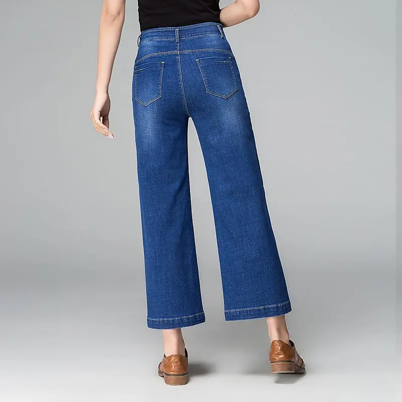 Женские джинсы с высокой талией свободные повседневные синие | Женская одежда