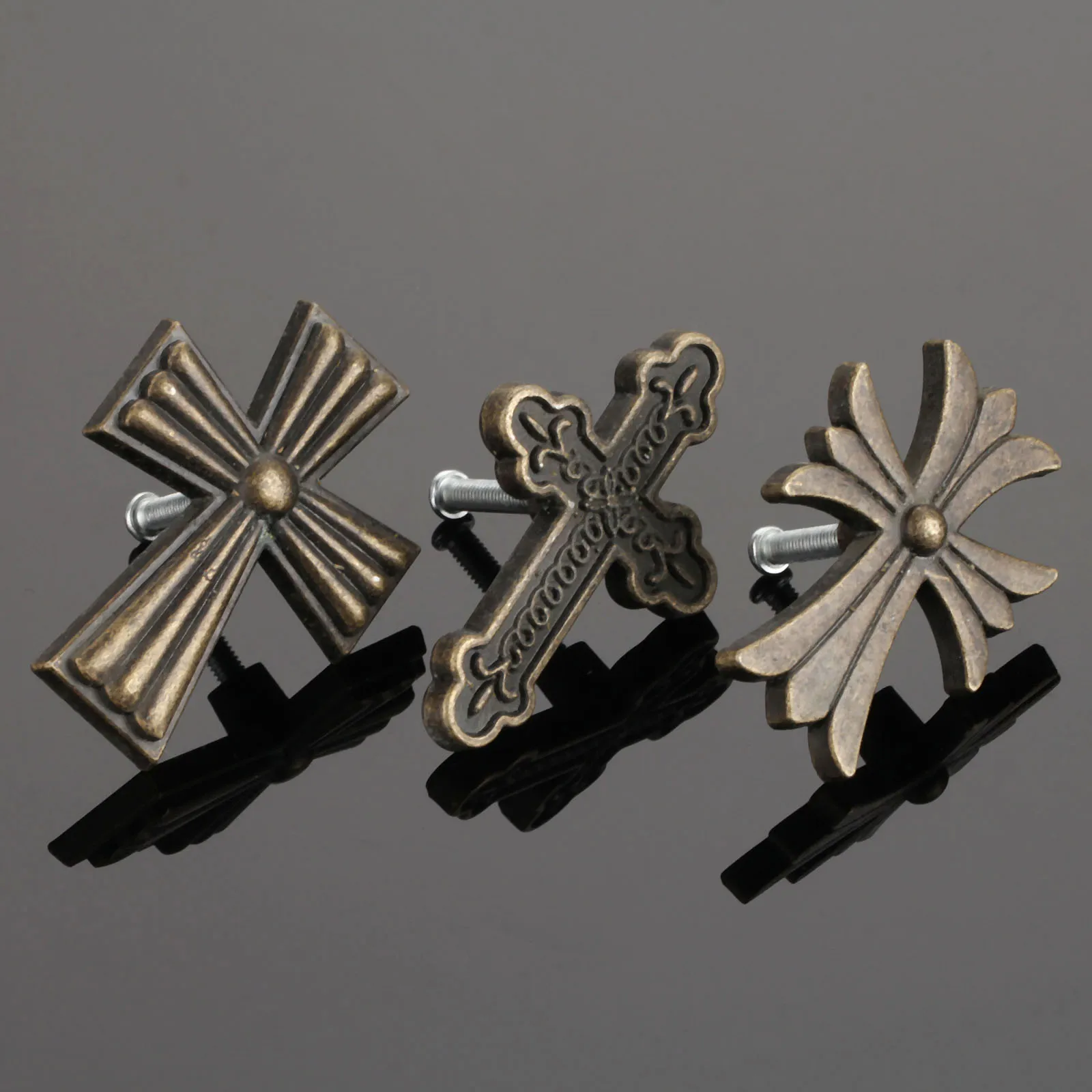 1 шт. мебель обрабатывает антикварную бронзу поперечный шкаф для дверей шкафа