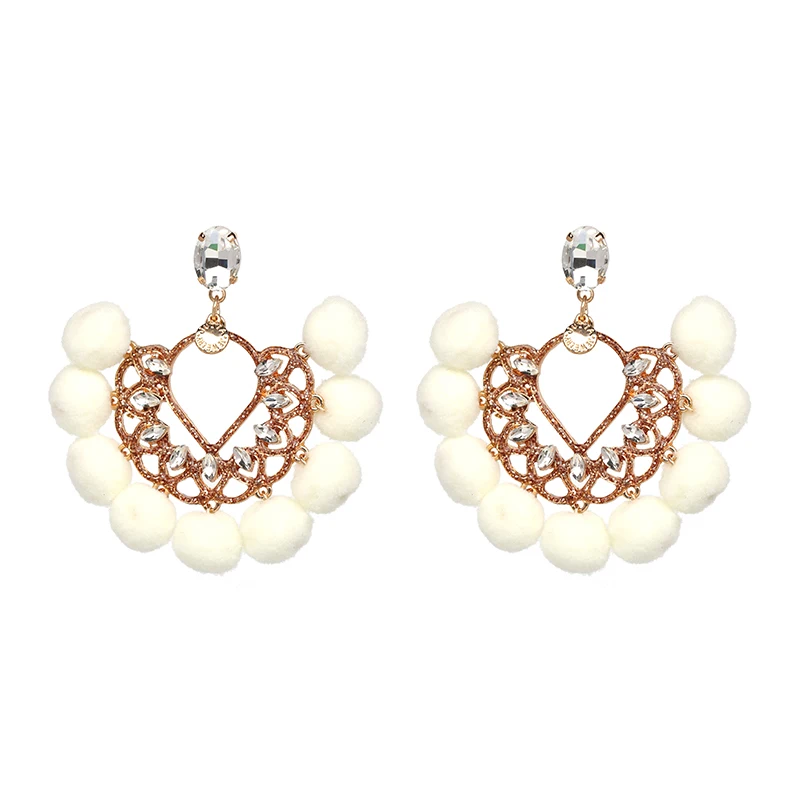 

FASHIONSNOOPS Maxi 2018 Long Drop Earrings Hairball Large Fashion Earrings For Women Bohemian Brincos Brand Earrings Jewelry
