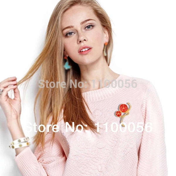 Бесплатная доставка 2019 Yiwu горячие новые продукты красная брошь со стразами для