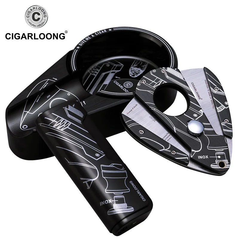 CIGARLOONG пепельница для сигар 3 шт. Подарочная коробка резак CQ 0020|ashtray cigar|cigar ashtrayashtray