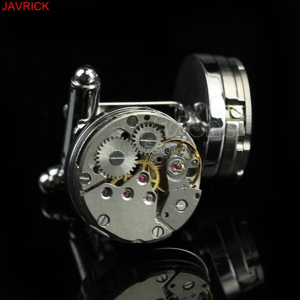 1 пара во всем мире моды стильный Стимпанк Шестерни запонки часы цинковый сплав