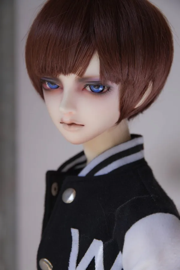 BJD кукла парики для 1/3 1/4 1/6 BJD DD SD MSD YOSD дядя кукольные волосы парики высокотемпературный провод короткий черный красный-brwon парики из натуральных волос - Цвет: red brown