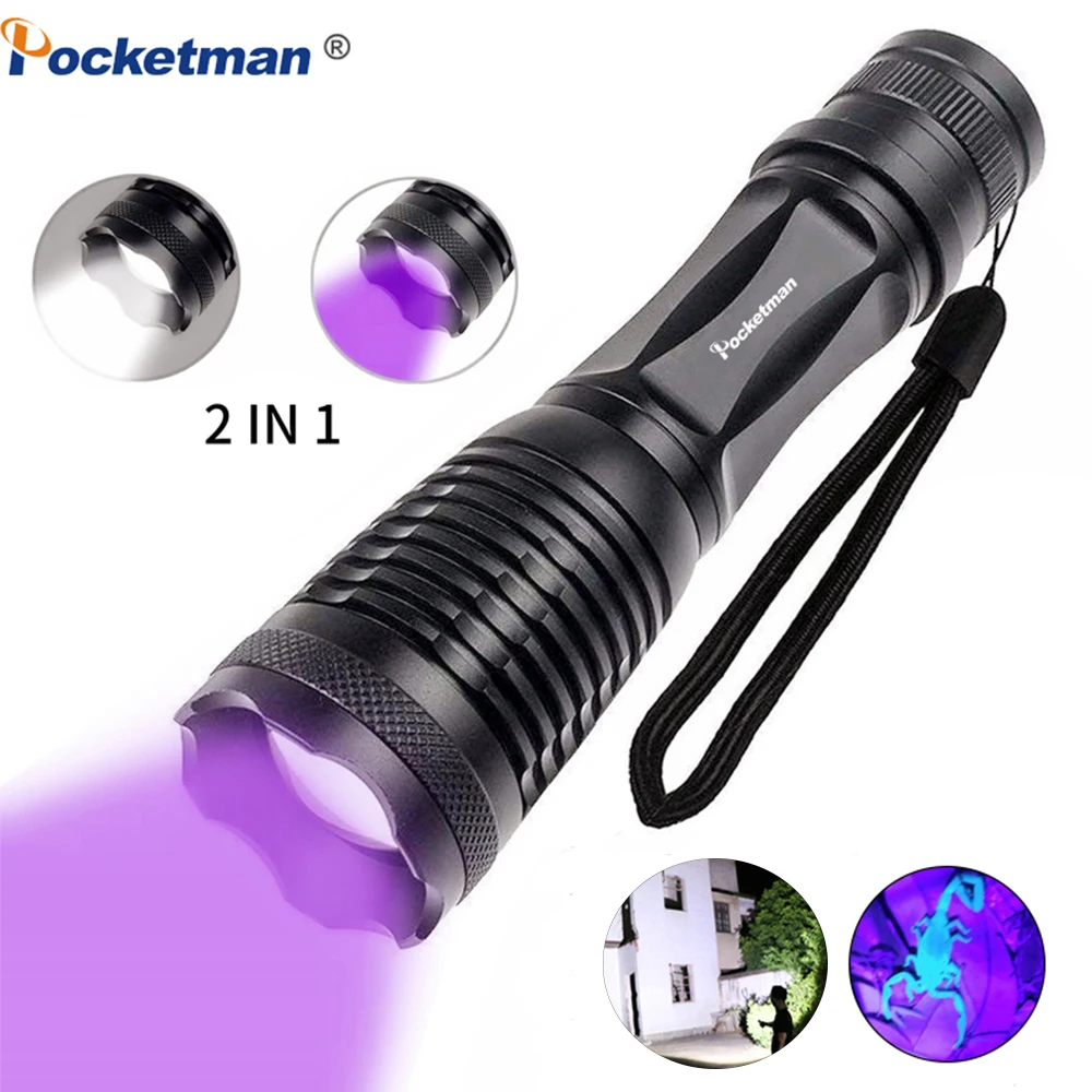 Новый многофункциональный 2 в 1 УФ фонарик светодиодный с детектором 395nm Linterna