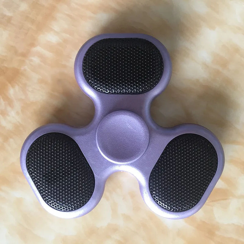 Bluetooth динамик s ручной Спиннер гироскоп Tri-Spinner антистресс динамик музыкальный светодиодный светильник ручной Спиннер Поддержка TF карты - Цвет: Фиолетовый