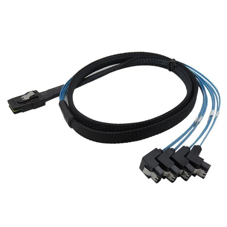 Кабель для передачи данных Mini SAS 36P SFF 8087 to 4 SATA 7Pin 90 градусов|Кабели данных| |